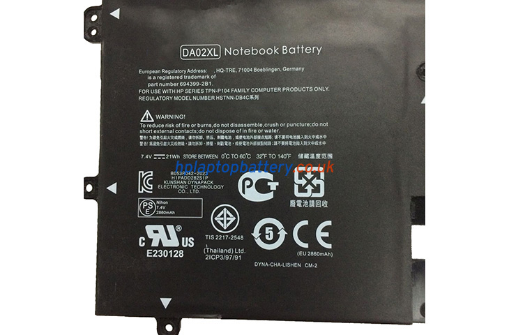 Battery for HP 694399-1B1 laptop