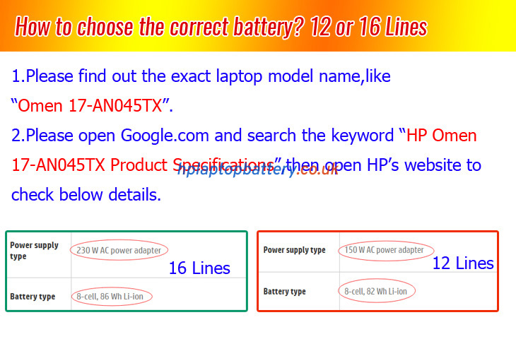 Battery for HP Omen 17-AN109NO laptop