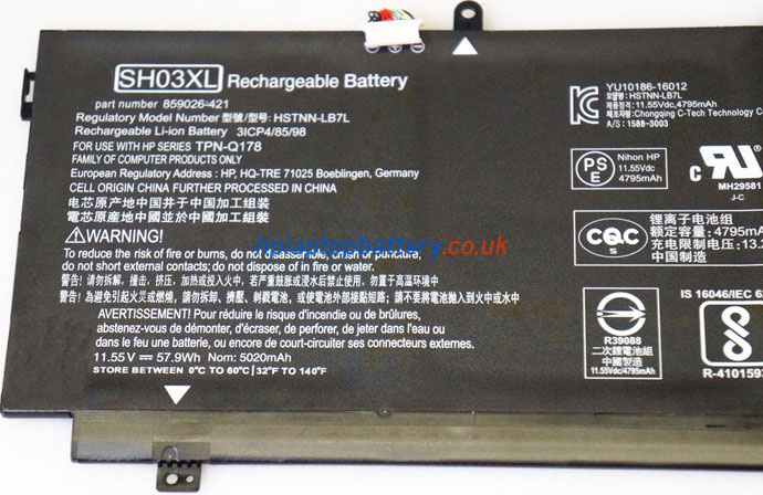 Battery for HP Spectre X360 13-W018TU laptop