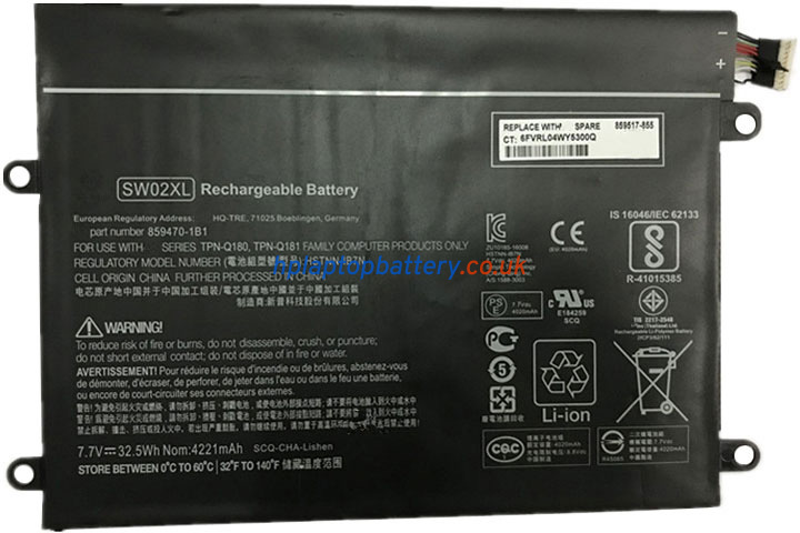 Battery for HP Notebook X2 10-P001DS laptop
