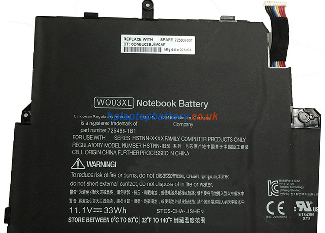 Battery for HP 725496-1B1 laptop