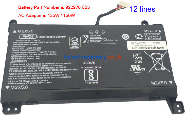 Battery for HP Omen 17-AN111NM laptop