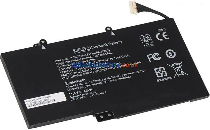 Battery for HP TPN-Q147 laptop